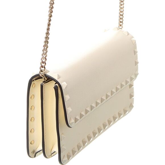 Valentino Rockstud Leather Wallet On Chain - Picture 3 of 5